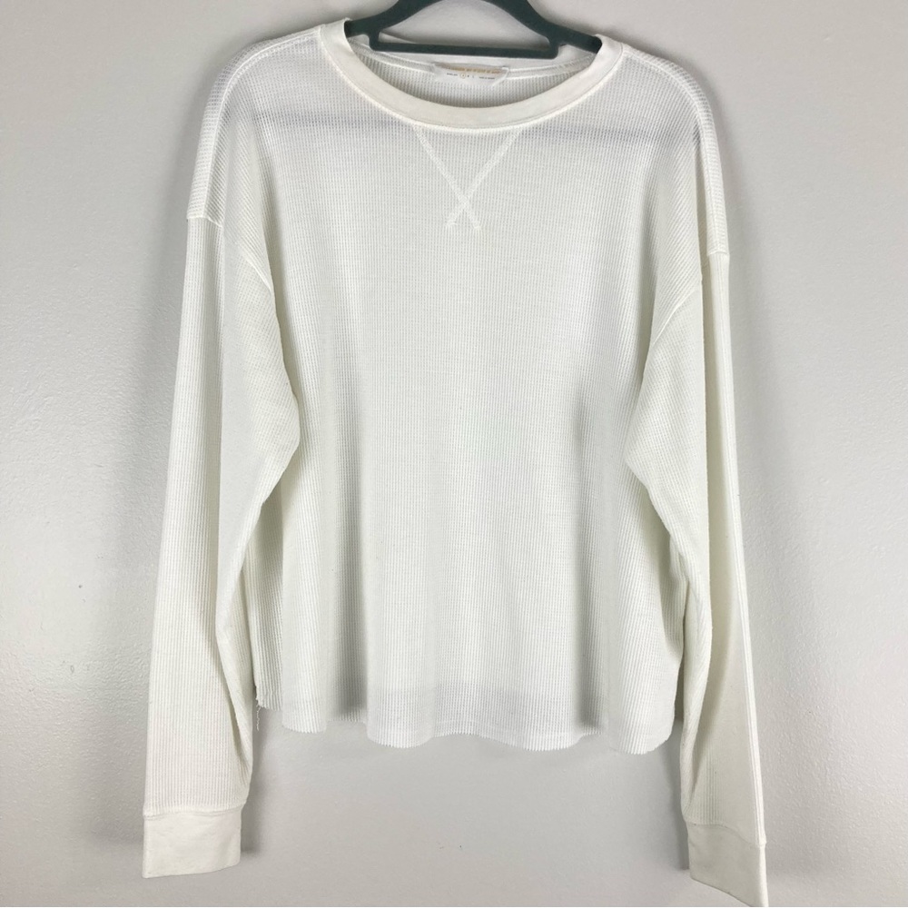 It’s A Beautiful Day to Leave me Alone - white thermal long sleeved shirt Small